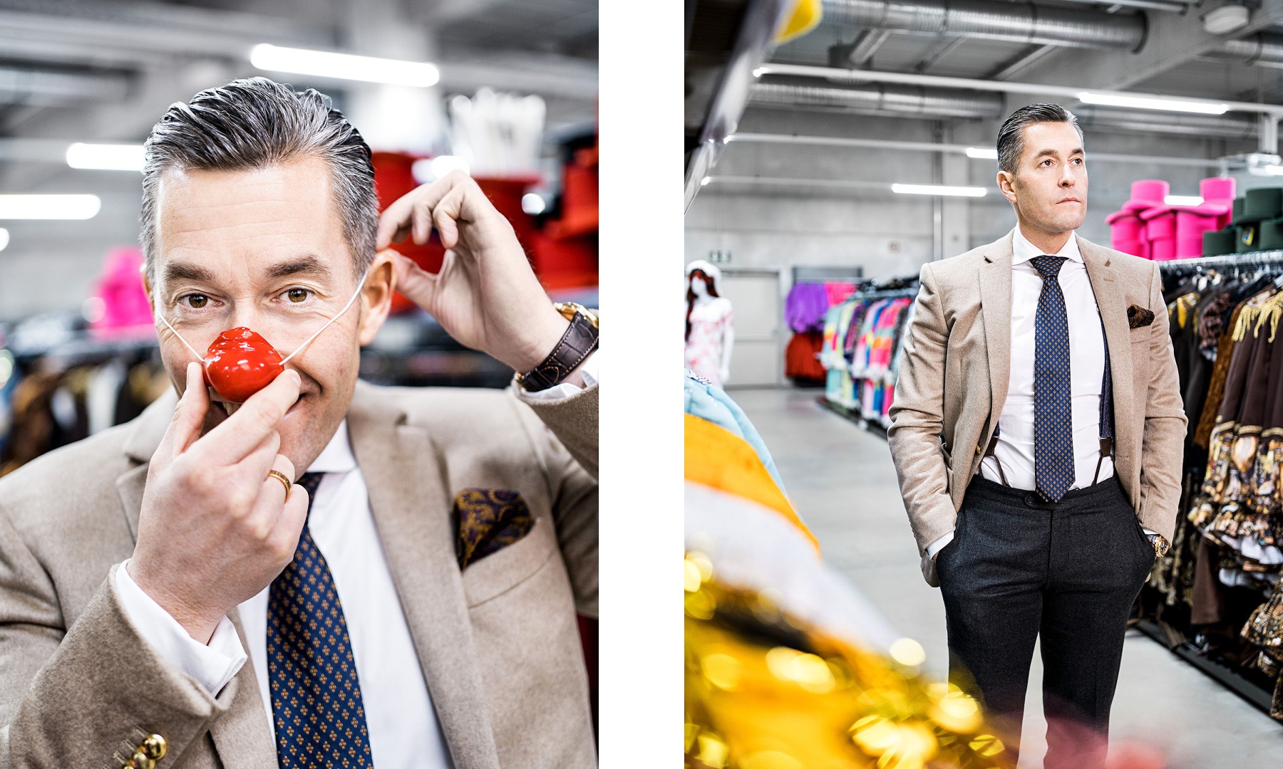 Herbert Geiss in einer Filiale des Kost&uuml;mhandels Deiters