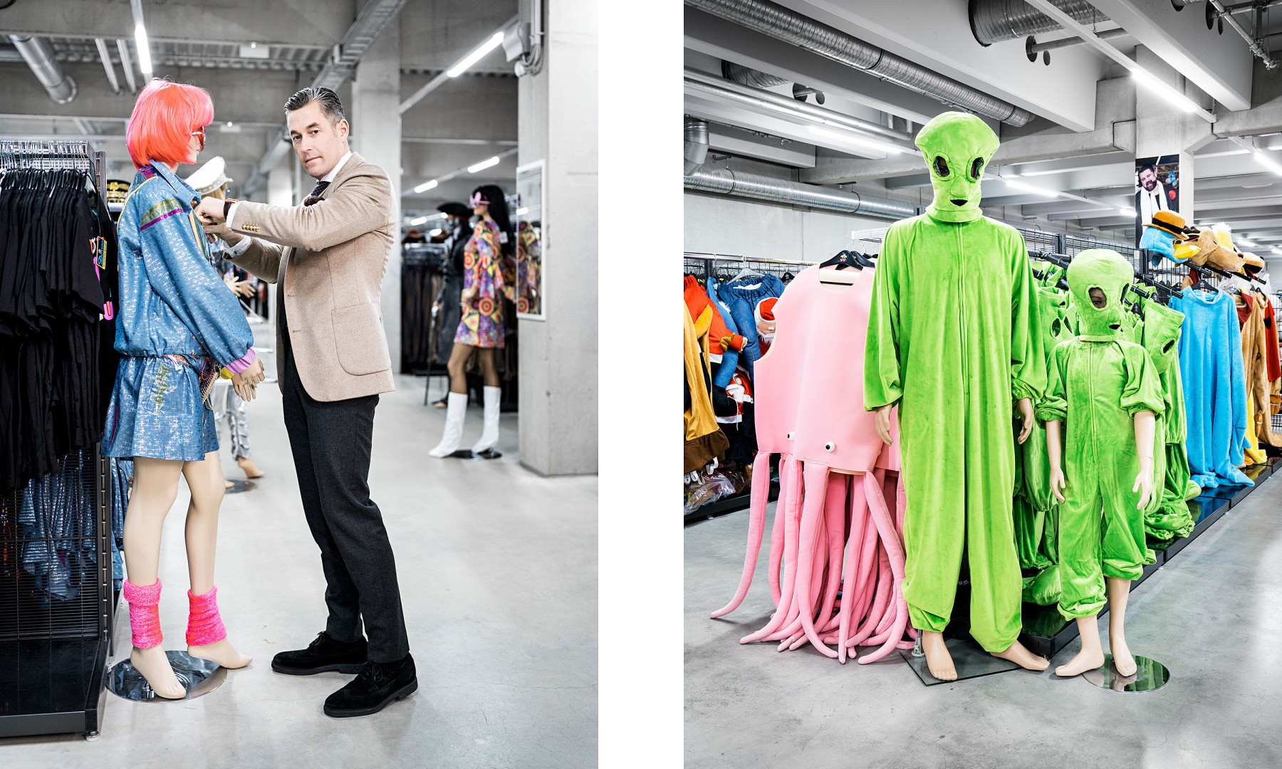 Herbert Geiss in einer Filiale des Kost&uuml;mhandels Deiters