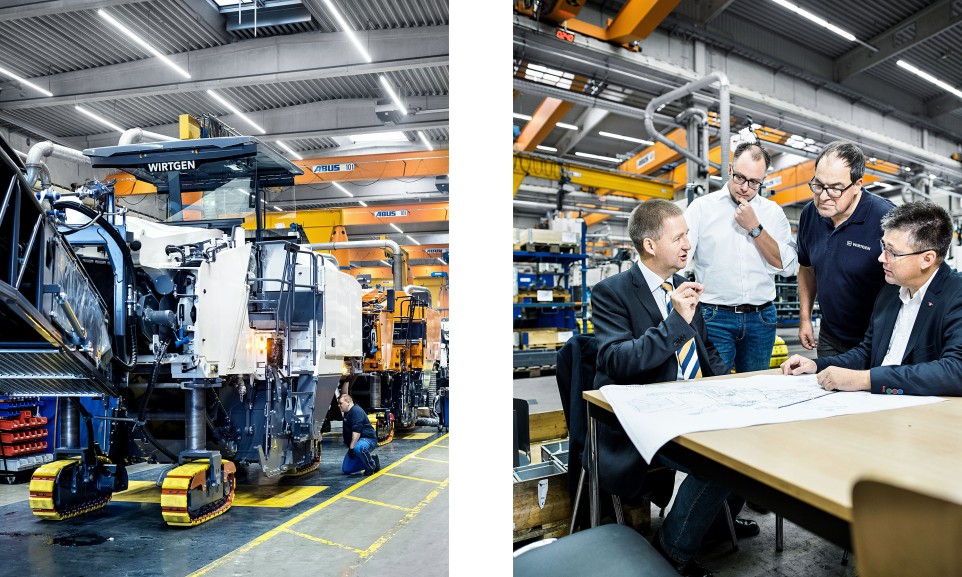 Wirtgen stellt in Windhagen in zahlreichen Produktlinien Strassenbaumaschinen her