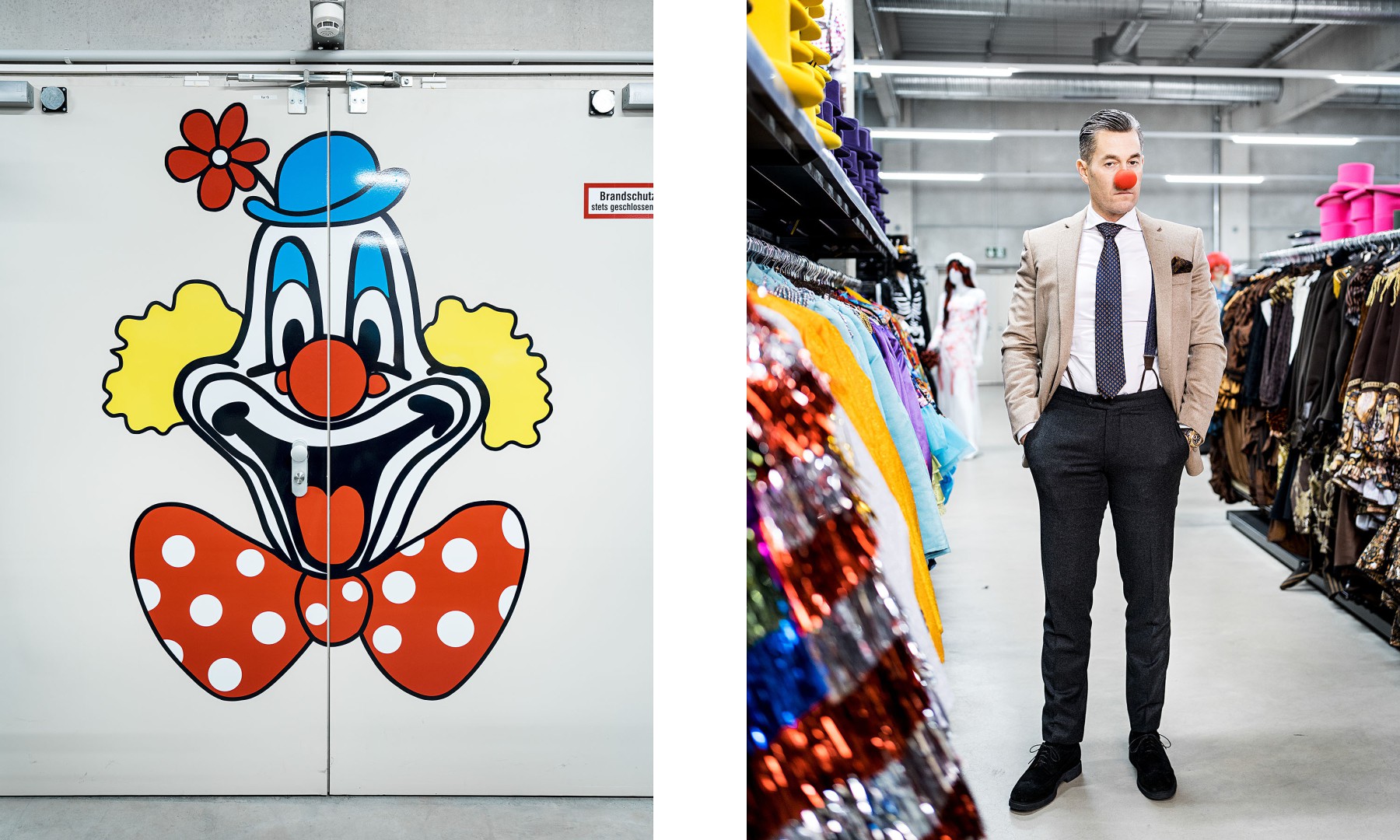 Herbert Geiss in einer Filiale des Kost&uuml;mhandels Deiters