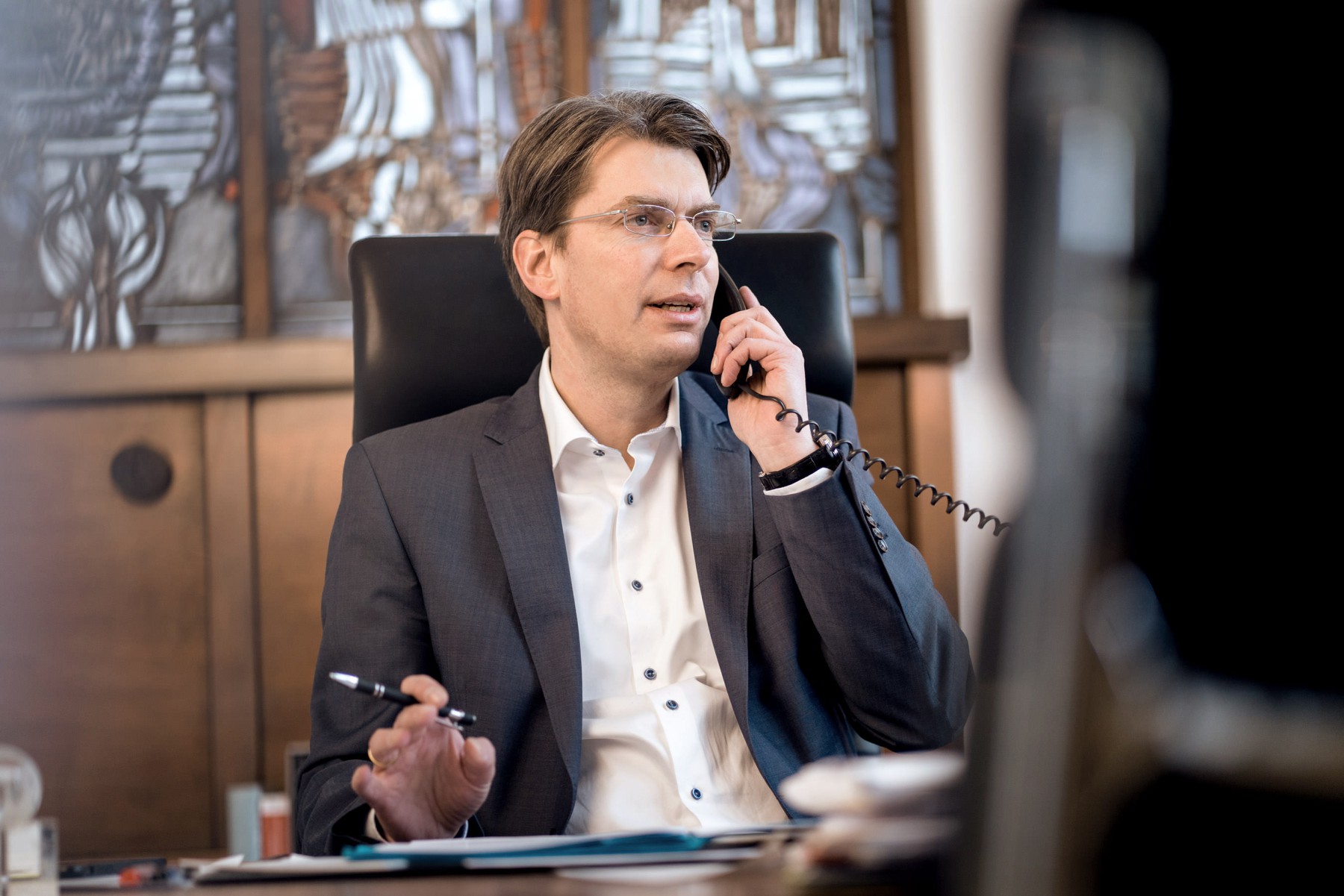 Ingo Meyer in seinem B&uuml;ro im Rathaus von Hildesheim