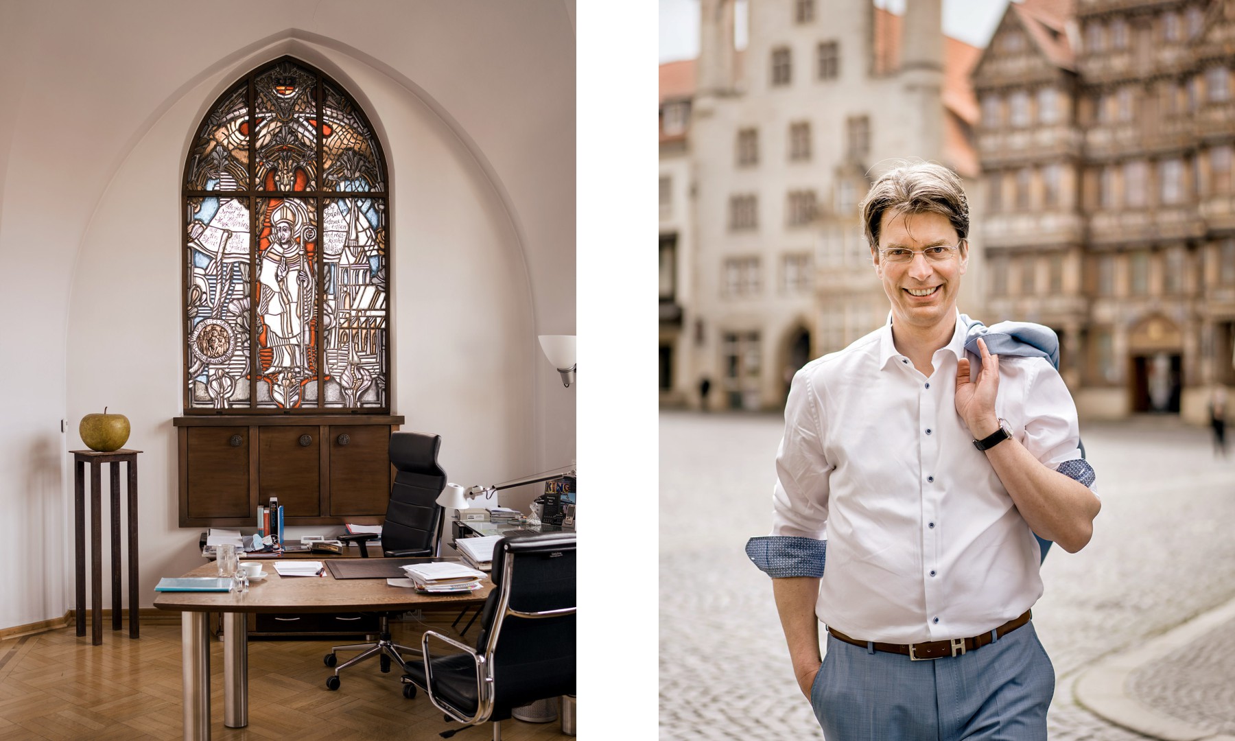 Ingo Meyer auf dem Marktplatz in Hildesheim