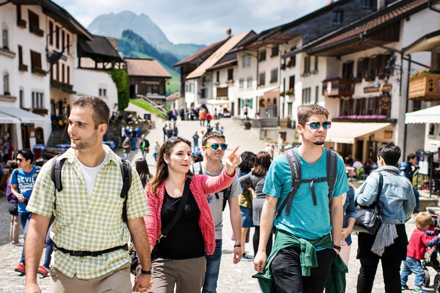 Tourists in Gruyères