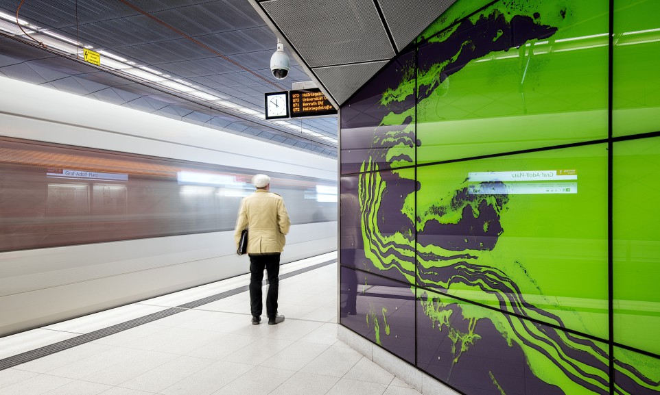 Die U-Bahn-Station Graf-Adolf-Platz gehört zu den sechs aufwändig gestalteten Stationen der Wehrhahnlinie